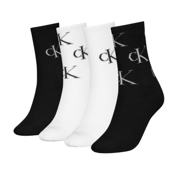 Calvin Klein Legwear Calvin Klein Strømper 4P Women Aop Socks Gift Box Sort/Hvid One Size Dame