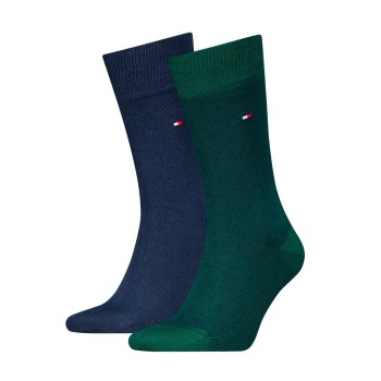 Tommy Hilfiger Legwear Tommy Hilfiger Strømper 2P Men Birdeye Sock Blå/Grøn Str 43/46 Herre