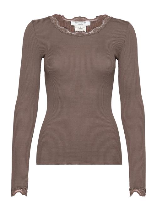 Rosemunde Rwbabette Ls Regular Lace T-Shirt Rosemunde Brown