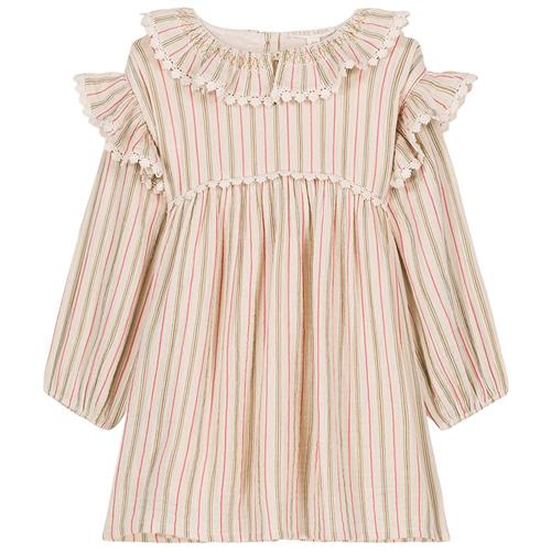 Louise Misha Illi Stribet Kjole Cremefarvet 3 Y  Creme  3 år  kvinde