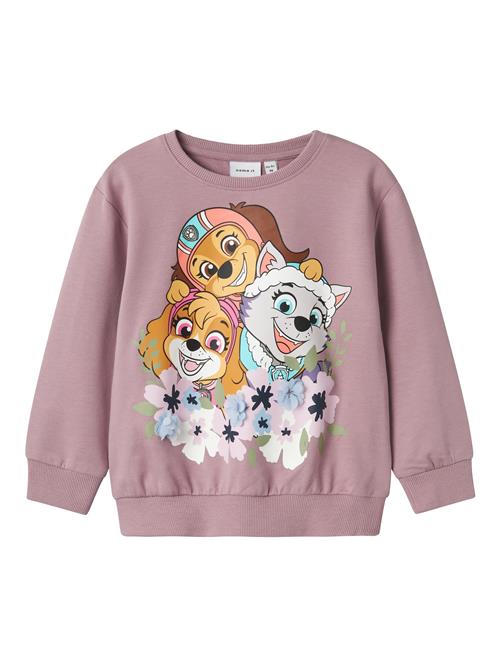 NAME IT Sweatshirt 'NMFJURA PAW'  mørkebrun / lysegrå / lysviolet / orange