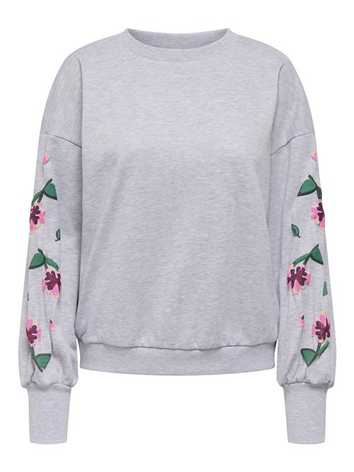 ONLY Sweatshirt 'ONLBROOKE'  lysegrå / smaragd / lilla / pink