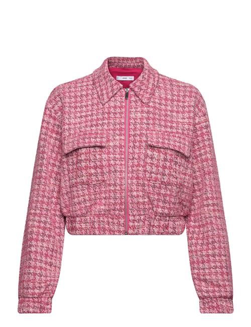 Houndstooth Tweed Jacket Mango Pink