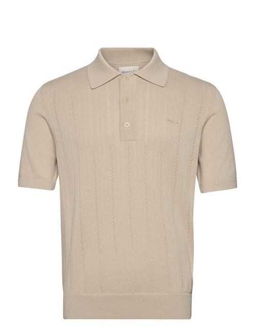 Pointelle Textured Ss Polo GANT Beige