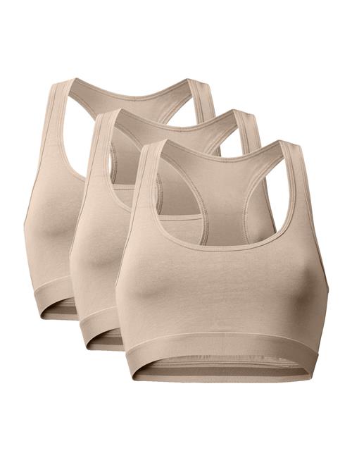 Danish Endurance Women's Organic Cotton Bralette 3-Pack Danish Endurance Beige