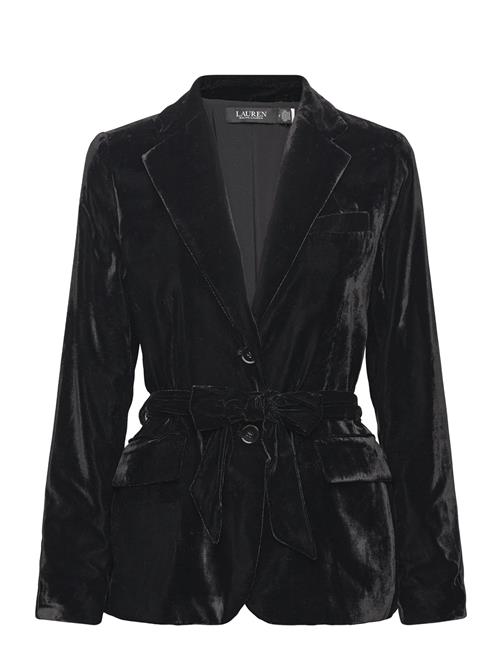 Belted Velvet Blazer Lauren Ralph Lauren Black