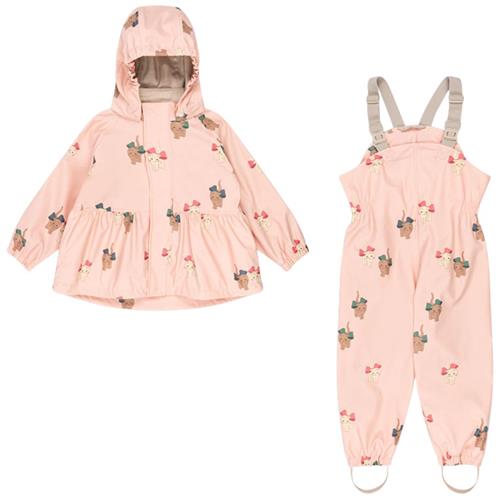 Konges Sløjd Rainy Palme Regntøjssæt Bow Kitty Pink | Lyserød | 18 months