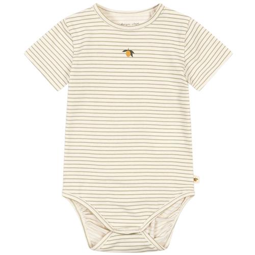 Konges Sløjd GOTS Basic Kortærmet Body Tea Stripe | Beige | 9 months