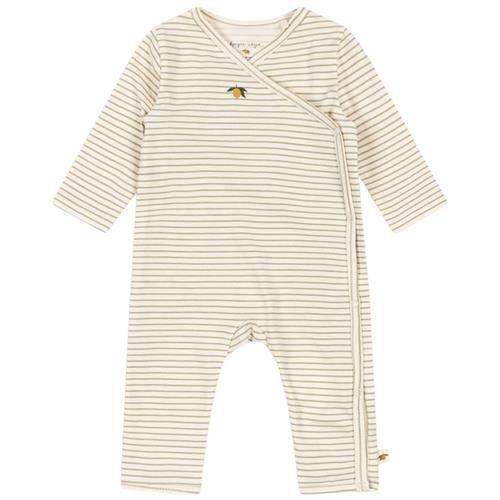 Konges Sløjd GOTS Basic Newborn Onesie Tea Stripe | Beige | 0-1 months