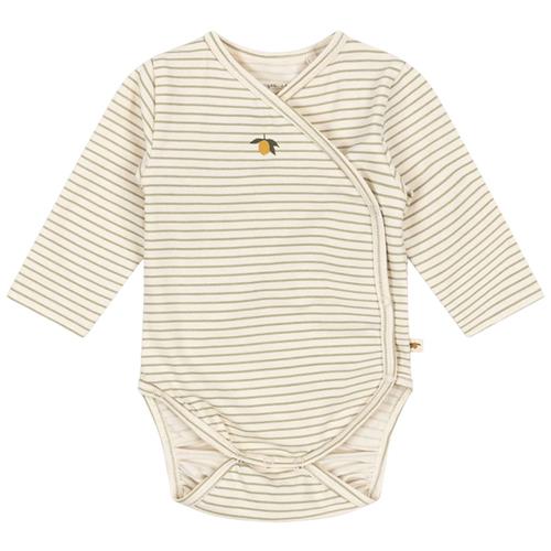 Konges Sløjd GOTS Basic Newborn Langærmet Body Tea Stripe | Beige | 0-1 months