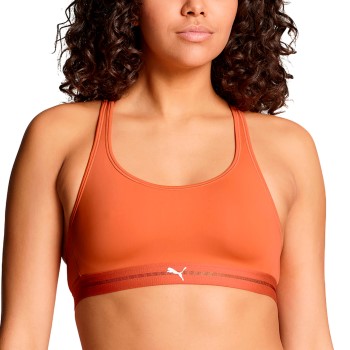 Puma Bh Crossback Padded Sporty Top Orange polyamid Medium Dame