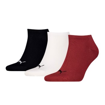 Puma Strømper 3P Sneaker Socks Sort/Vinrød Str 43/46