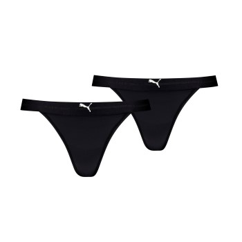 Puma Trusser 2P Tanga String Sort polyamid Small Dame