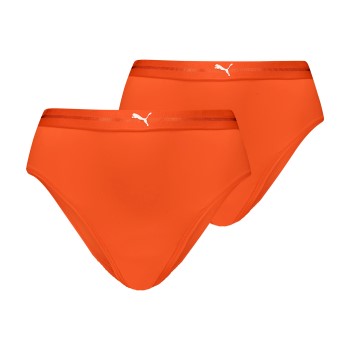 Puma Trusser 2P Women High Waist Brazilian Briefs Orange polyamid Large Dame