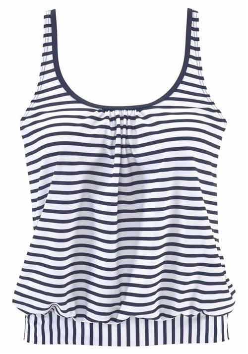 VENICE BEACH Tankini-overdel 'Summer'  navy / hvid