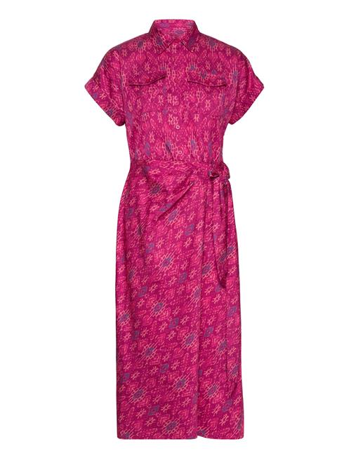 Lauren Ralph Lauren Geo-Print Shantung Tie-Waist Dress Lauren Ralph Lauren Pink