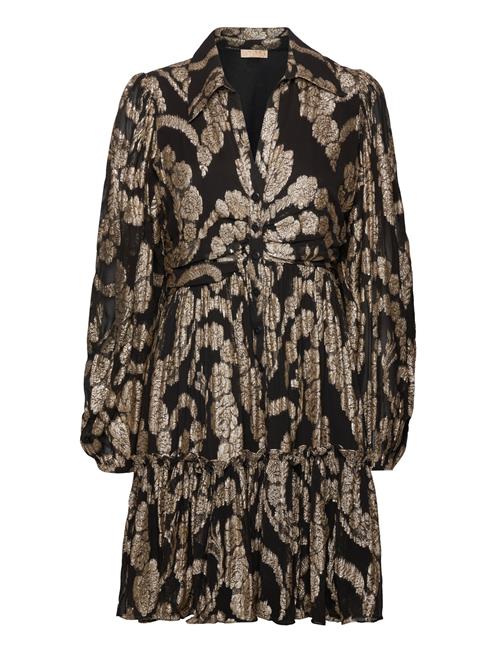 Brocade Georgette Shirt Dress By Ti Mo Black