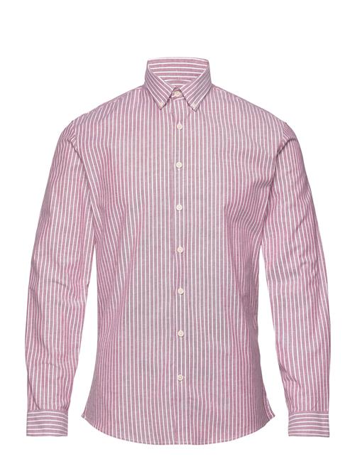 Lindbergh Striped Superflex Oxford L/S Lindbergh Red