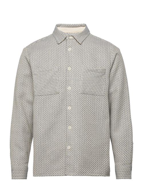 Wax London Whiting Overshirt Stepney Blue / Ecru Wax London Grey