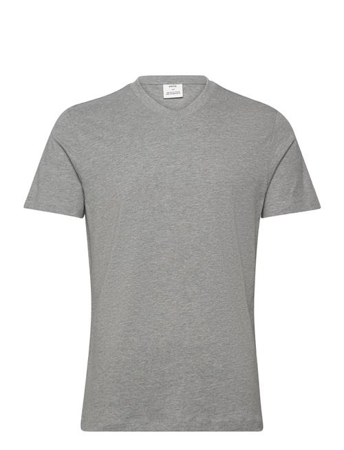 Mango Basic Cotton V-Neck T-Shirt Mango Grey