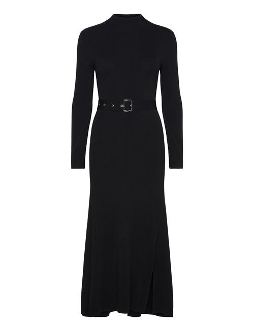 Karl Lagerfeld Lslv Buckle Belt Knit Dress Karl Lagerfeld Black