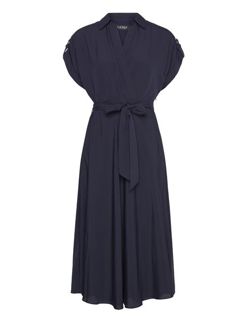 Lauren Ralph Lauren Belted Crepe Dress Lauren Ralph Lauren Navy