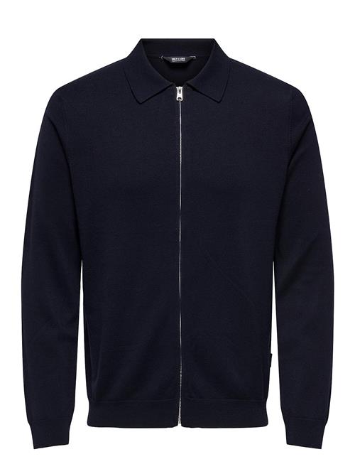 Se ONLY & SONS Onswyler Life Reg 14 Full Zip Shirt Knit ONLY & SONS Navy ved Booztlet