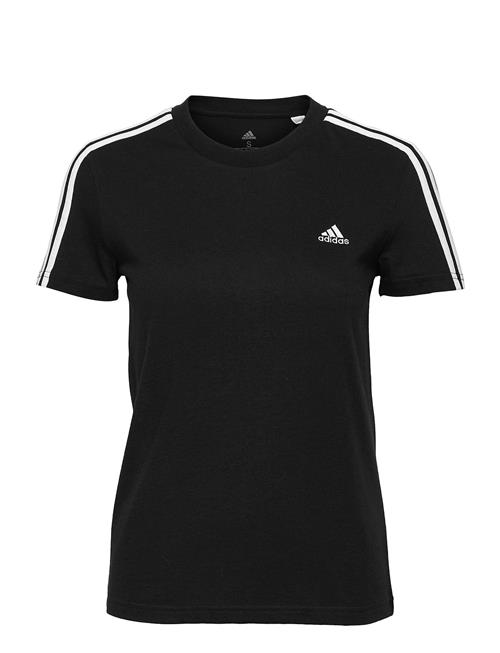 Loungewear Essentials Slim 3-Stripes Tee W Adidas Sportswear Black