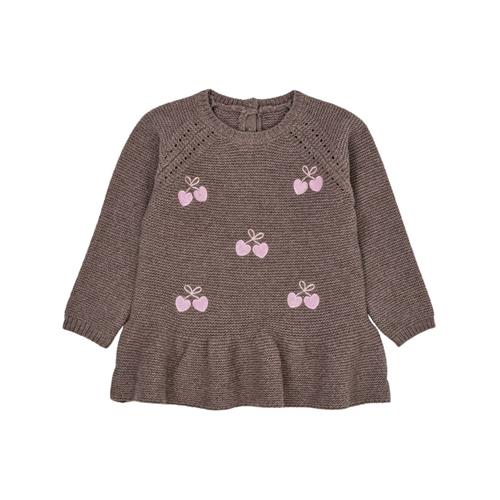 Copenhagen Colors Lambwool Blouse w  Frill & Bow Emb  Natural Melange | Beige | 86 cm