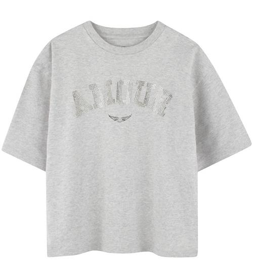 Zadig & Voltaire T-shirt - Light Grey Melange m. Pailletter