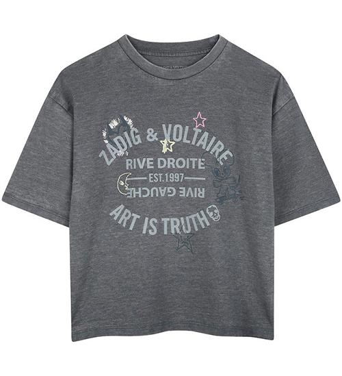 Zadig & Voltaire T-shirt - Meidum Grey m. Print