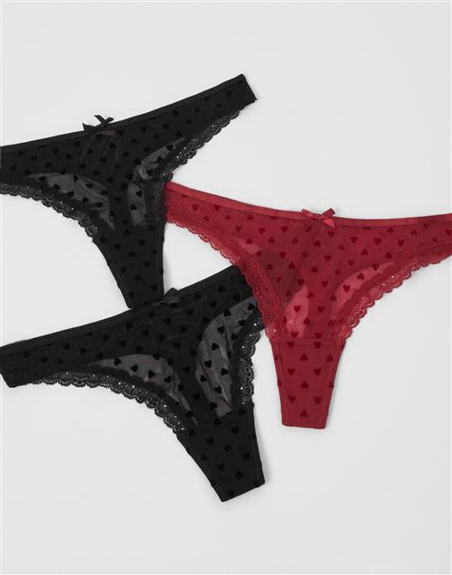 Hunkemöller - Sort - 3-Pack String