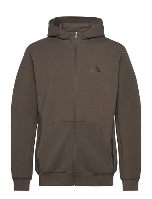 adidas Performance D4T Full-Zip Hoodie Adidas Performance Brown