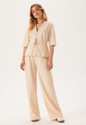 Happy Holly Soft Wide Leg Pants Light beige 40/42