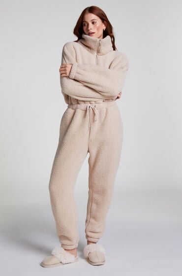 Hunkemöller Onesie-jumpsuit fleece Beige