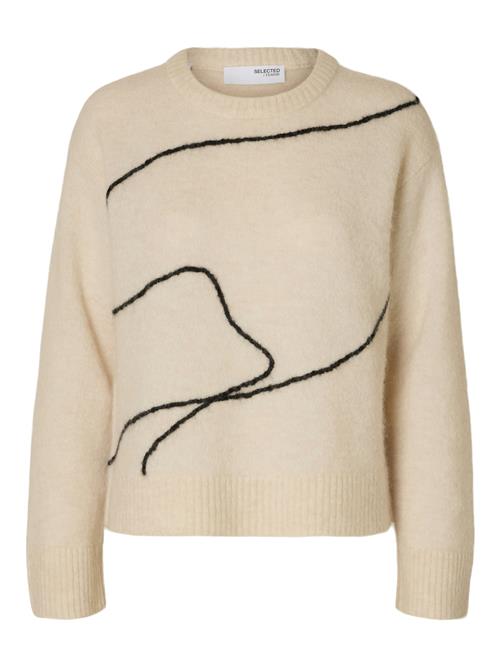 SELECTED FEMME Pullover 'SLFSia'  beige / sort