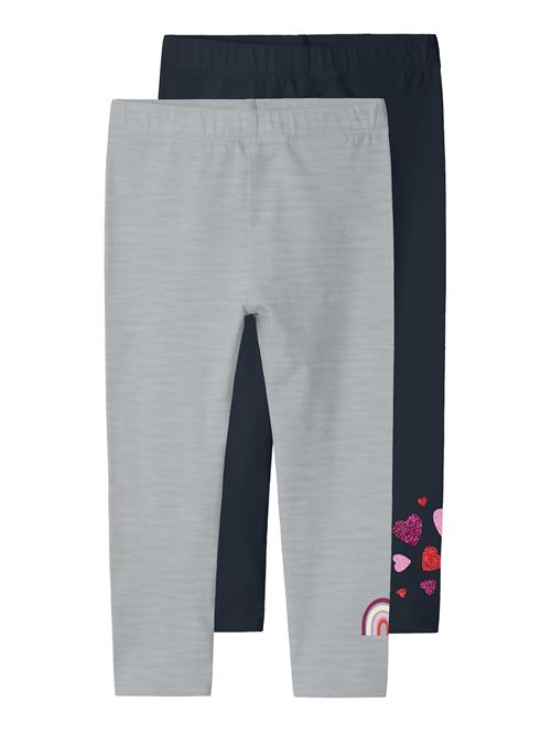 NAME IT Leggings 'NMFBILINE'  navy / grå-meleret / pink / rød