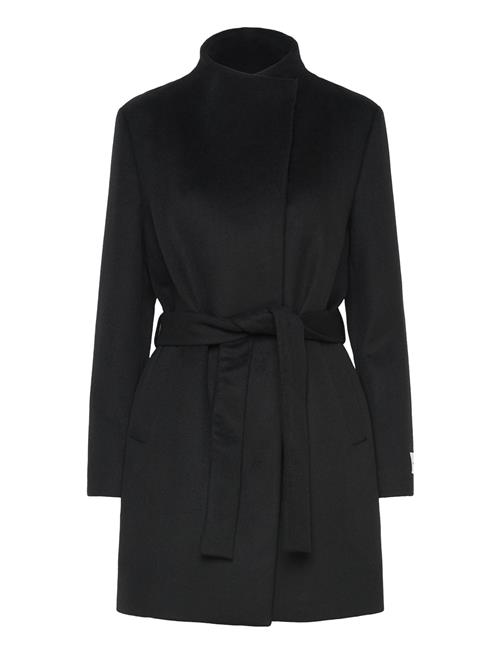 Calvin Klein Wool Funnel Neck Coat Calvin Klein Black