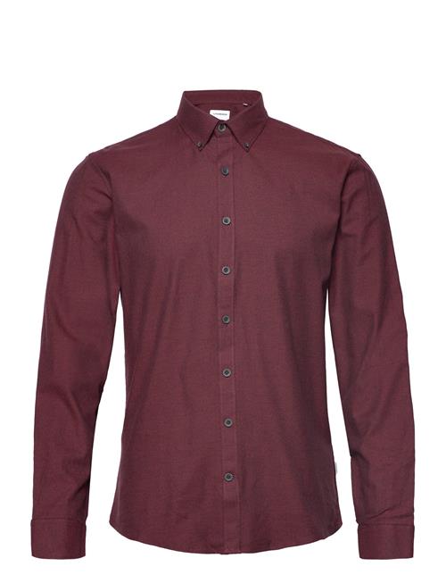 Lindbergh Mouliné Stretch Shirt L/S Lindbergh Red