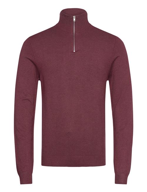 Ecovero Half Zip L/S Knit Lindbergh Burgundy