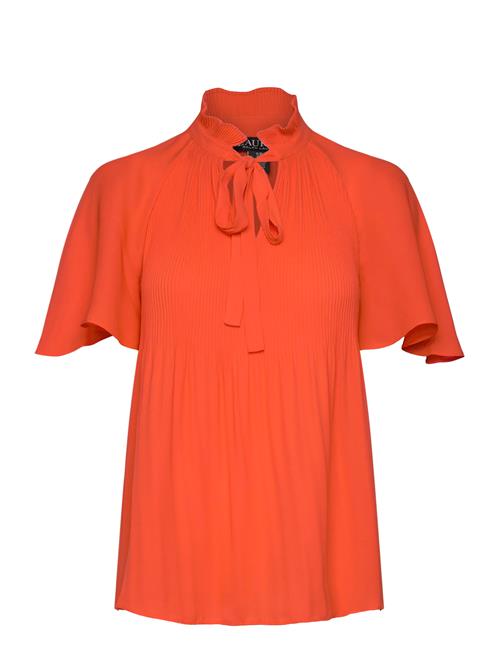 Lauren Ralph Lauren Pleated Georgette Blouse Lauren Ralph Lauren Orange