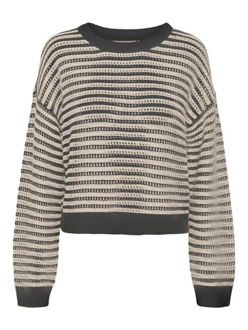 VERO MODA Pullover 'Newmadera'  ecru / sort