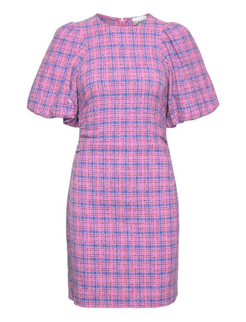 Ganni Check Suiting Mini Dress Ganni Pink