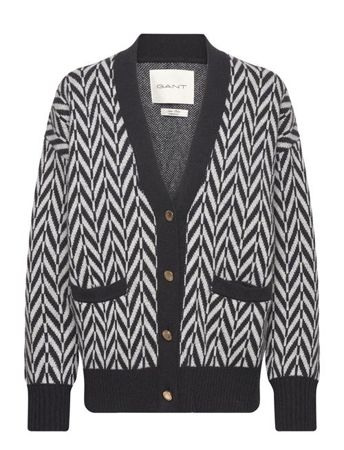 Multicolor Herringb Cardigan GANT Black