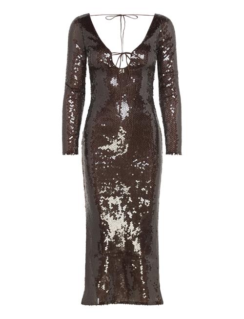 Verona Sequin Maxi Dress Bardot Brown