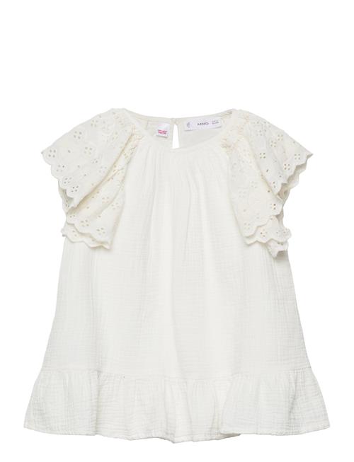 Mango Embroidered Cotton Dress Mango White