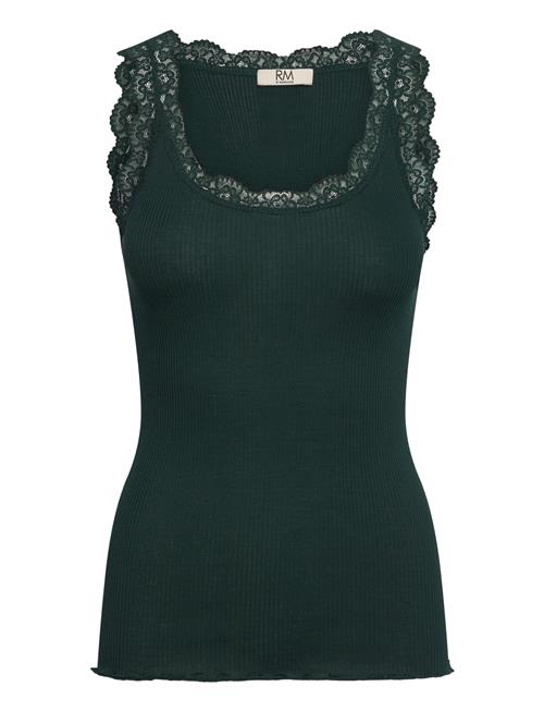 Rmwbalta Modal Sl Lace U-Neck Top RM By Rosemunde Green