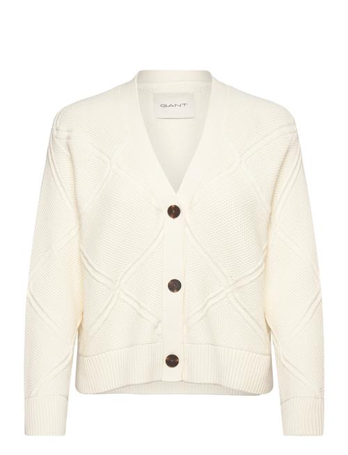 GANT Texture Knit Cardigan GANT Cream