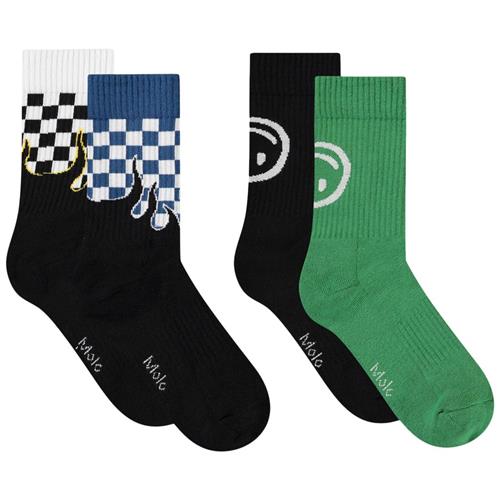 Molo Norman 4-pack Socks Blue Flames | Sort | 35-38 EU