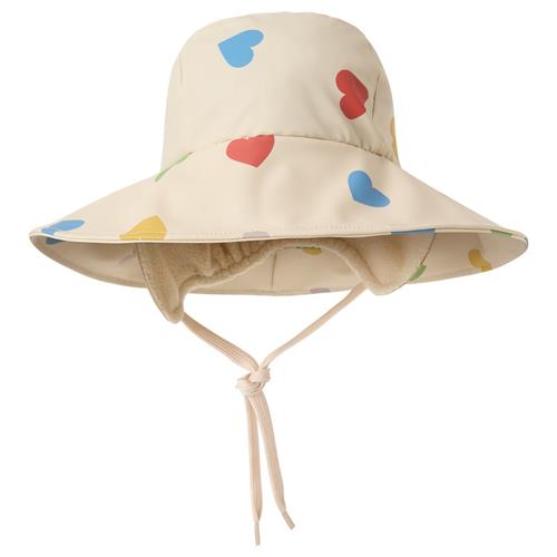 Kuling Vasa Recycled Printed Rain Hat Regnbuehjerter | Hvid | 52 cm